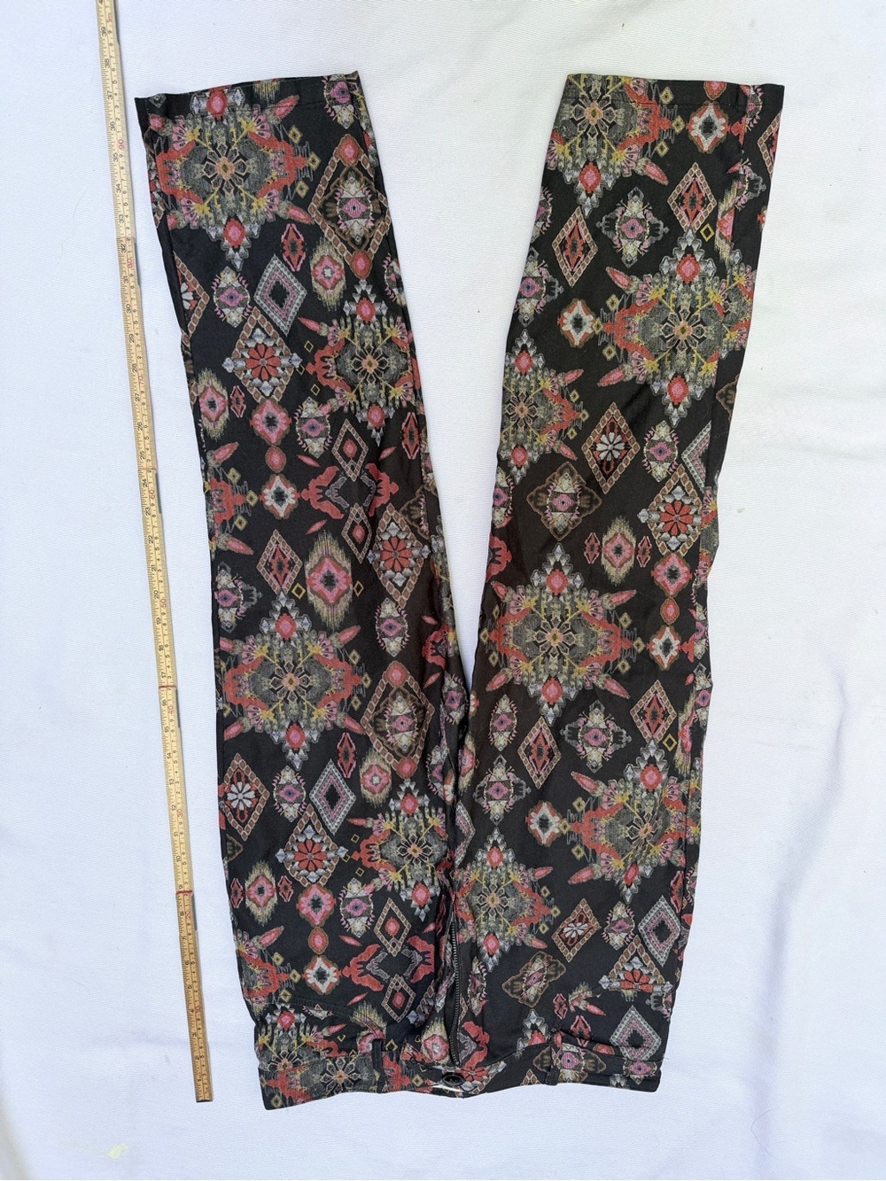 ZARA Boho Geometric Tile Print Straight Leg Pants L 32”W